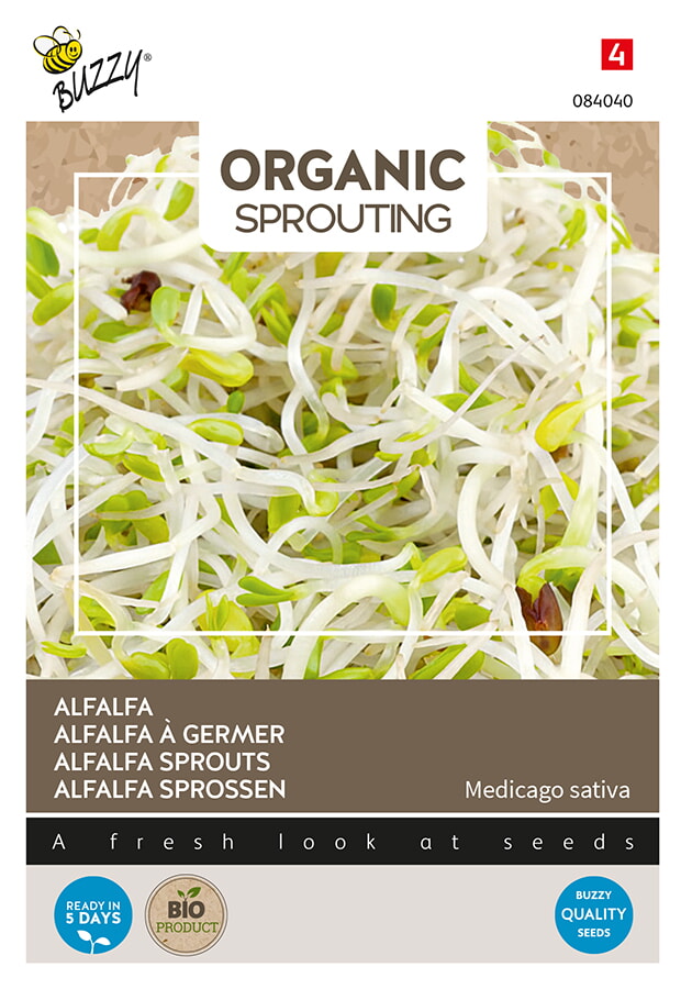 Buzzy Organic Sprouting Alfalfa Zaden